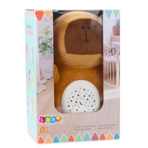 PLUSZOWA MASKOTKA KAPIBARA PROJEKTOR GWIAZD KOŁYSANKI DŹWIĘKI BRĄZOWA