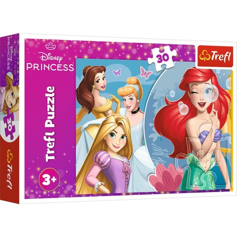 PUZZLE - 30 - PIĘKNY DZIEŃ KSIĘŻNICZEK - DISNEY PRINCESS - TREFL 18308