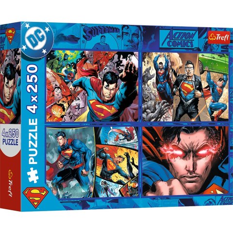 PUZZLE - 4X250 - ODWAGA SUPERMANA - WARNER SUPERMAN - TREFL 13340