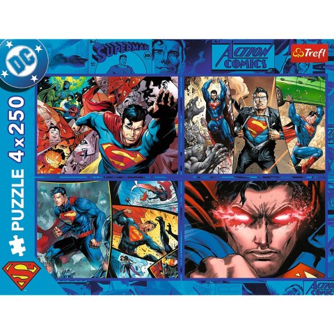 PUZZLE - 4X250 - ODWAGA SUPERMANA - WARNER SUPERMAN - TREFL 13340