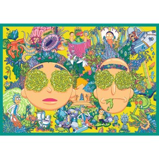 PUZZLE - 4X250 - ZAKRĘCONY ŚWIAT RICKA I MORTY'EGO - WARNER RICK AND MORTY - TREFL 13338