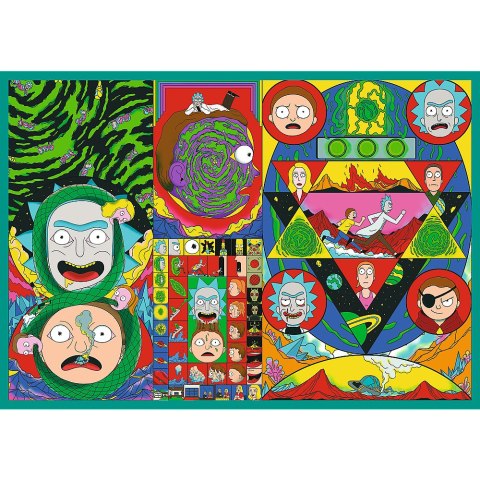 PUZZLE - 4X250 - ZAKRĘCONY ŚWIAT RICKA I MORTY'EGO - WARNER RICK AND MORTY - TREFL 13338
