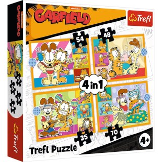 PUZZLE - 4W1 (35, 48, 54, 70) - GARFIELD KOCHA LASANIĘ - TREFL 34673