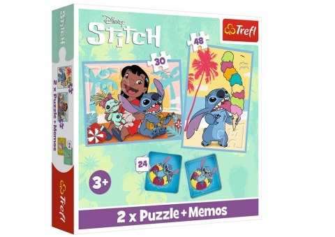 PUZZLE + MEMOS - 2W1 (30,48) - WESOŁY DZIEŃ LILO AND STITCH - TREFL 93585
