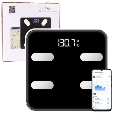 WAGA ELEKTRONICZNA ŁAZIENKOWA FUNKCJA SMART BLUETOOTH BMI BMR APLIKACJA