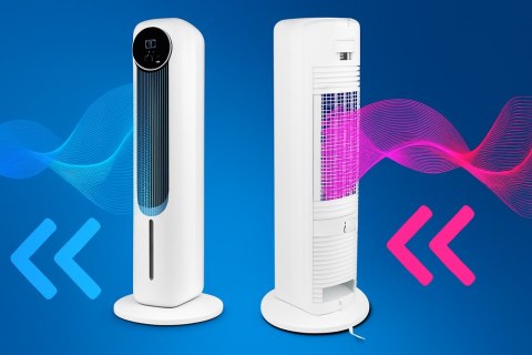 WENTYLATOR KOLUMNOWY WODNY PODŁOGOWY JONIZACJA OSCYLACJA WWYŚWIETLAC PILOT