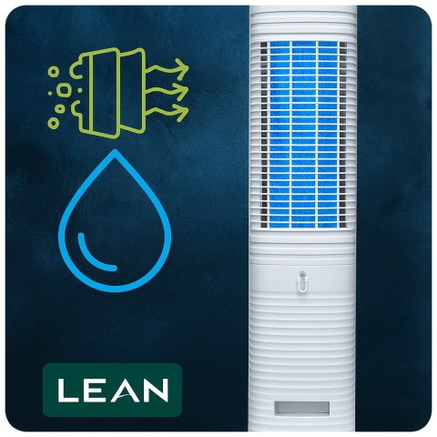 WENTYLATOR KOLUMNOWY WODNY PODŁOGOWY JONIZACJA OSCYLACJA WWYŚWIETLAC PILOT