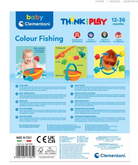 ZABAWKA LOGICZNA WĘDKA ŁOWIENIE RYBEK ŁÓDKA CLEMENTONI 17581