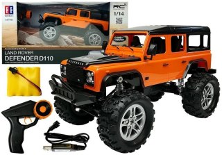 AUTO ZDALNIE STEROWANE LAND ROVER DEFENDER R/C POMARAŃCZOWE 1:14