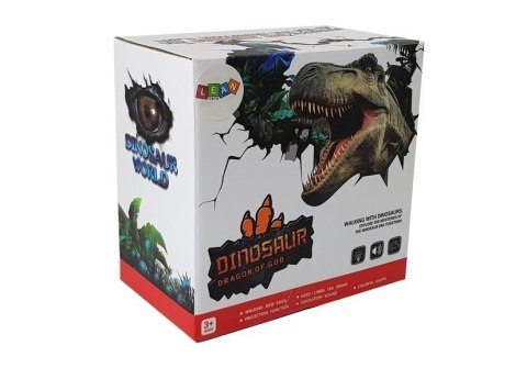 DINOZAUR ZIELONY NA BATERIE PORUSZA SIĘ Z PROJEKTOREM DŹWIĘKIEM