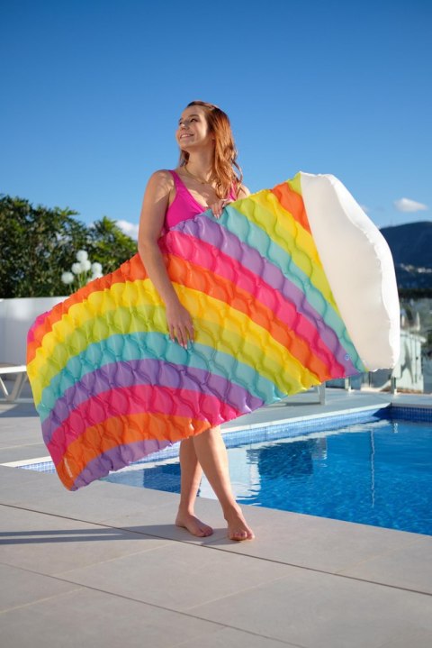 DMUCHANY MATERAC DO PŁYWANIA TĘCZA 216 X 80 CM BESTWAY 44107