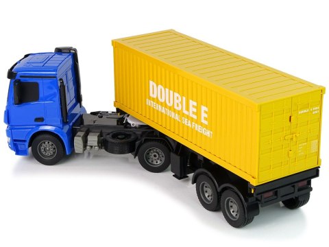 DUŻA CIĘŻARÓWKA R/C MERCEDES AROCS NIEBIESKA 1:20 KONTENER 58 CM DŁUGOŚCI
