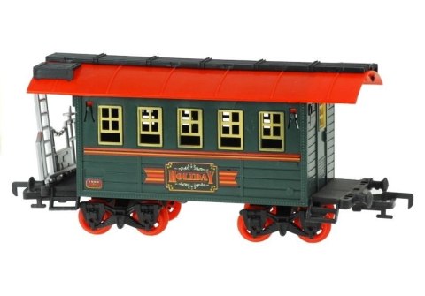 DUŻA KOLEJKA ELEKTRYCZNA WAGONY ŚWIECI GRA 650 CM