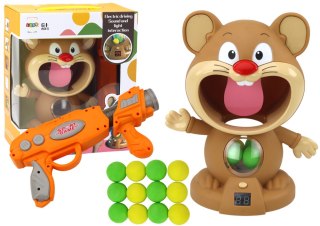 GRA ZRĘCZNOŚCIOWA STRZELANIE DO CHOMIKA PISTOLET KULKI