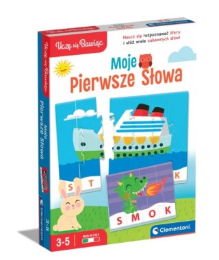 GRA EDUKACYJNA PUZZLE MOJE PIERWSZE SŁOWA UCZĘ SIĘ BAWIĄC JĘZYK POLSKI CLEMENTONI 50770