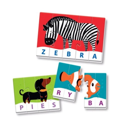 GRA EDUKACYJNA PUZZLE MOJE PIERWSZE SŁOWA UCZĘ SIĘ BAWIĄC JĘZYK POLSKI CLEMENTONI 50770