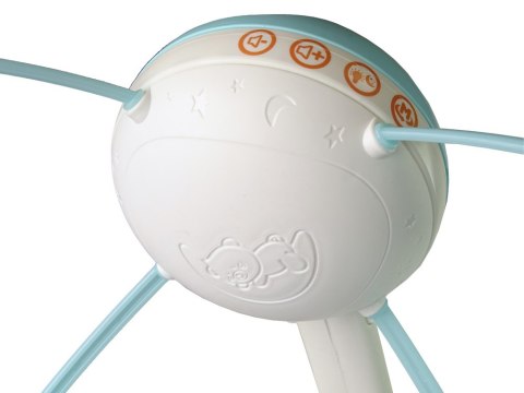 KARUZELA DO ŁÓŻECZKA PROJEKTOR PILOT MELODIE ODGŁOSY ZWIERZĄT NIEBIESKI