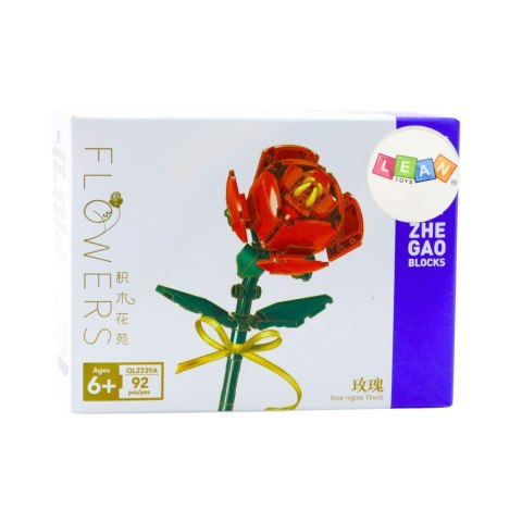 KLOCKI KONSTRUKCYJNE RÓŻA Z KOKARDĄ CZERWONA 92 EL.