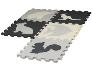 MIĘKKIE PUZZLE MATA KONTRASTOWA EDUKACYJNA PIANKA EVA SZARE 28 ELE.