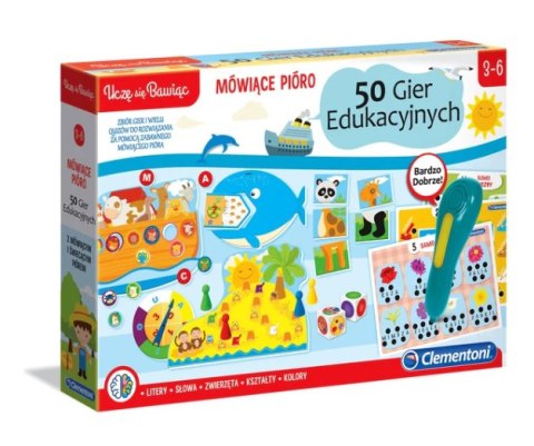 MÓWIĄCE PIÓRO 50 GIER EDUKACYJNYCH UCZĘ SIĘ BAWIĄC JĘZYK POLSKI CLEMENTONI 50650