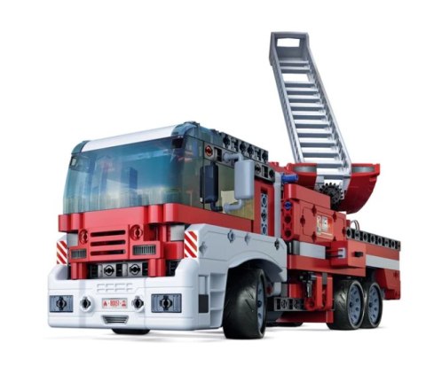 NAUKOWA ZABAWA KLOCKI LABORATORIUM MECHANIKI SAMOCHÓD STRAŻACKI SILNIK ELEKTRYCZNY JĘZYK POLSKI CLEMENTONI 50728