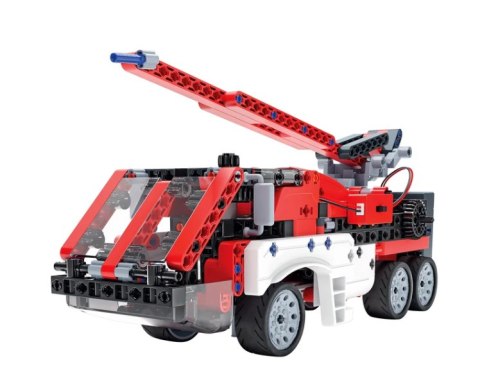 NAUKOWA ZABAWA KLOCKI LABORATORIUM MECHANIKI SAMOCHÓD STRAŻACKI SILNIK ELEKTRYCZNY JĘZYK POLSKI CLEMENTONI 50728