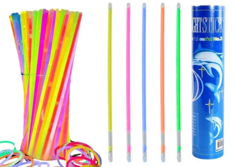 OPASKI FLUORESCENCYJNE 100 SZTUK WIELE KOLORÓW ŚWIECĄCE W CIEMNOŚCI