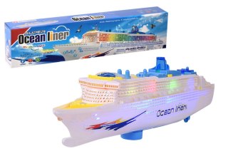 STATEK PASAŻERSKI WYCIECZKOWY JEŻDŻĄCY ŚWIATŁA DŹWIĘKI