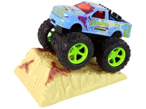 AUTO RESORAK Z NACIĄGIEM MONSTER TRUCK BIG FOOT GUMOWE OPONY RAMPA