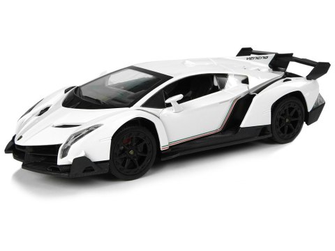 AUTO ZDALNIE STEROWANE LAMBORGHINI VENENO BIAŁY KIEROWNICA DŹWIĘK ŚWIATŁA