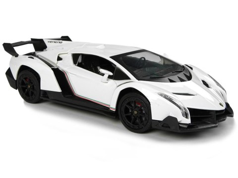 AUTO ZDALNIE STEROWANE LAMBORGHINI VENENO BIAŁY KIEROWNICA DŹWIĘK ŚWIATŁA