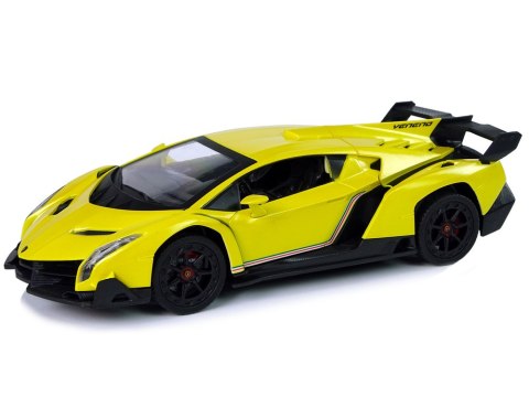 AUTO ZDALNIE STEROWANE LAMBORGHINI VENENO ŻÓŁTE 2,4 G PILOT KIEROWNICA DŹWIĘK ŚWIATŁA