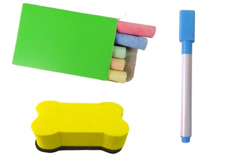 DREWNIANA TABLICA 2W1 MAGNETYCZNA KREDOWA + LICZYDŁO ALFABET TABLICZKA MNOŻENIA