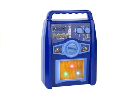 GITARA ELEKTRYCZNA STRUNY MIKROFON WZMACNIACZ NIEBIESKA