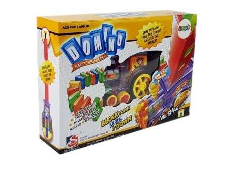 LOKOMOTYWA LED UKŁADA DOMINO POCIĄG KLOCKI UKŁADANKA NA BATERIE