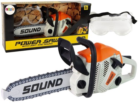 PIŁA ŁAŃCUCHOWA SPALINOWA RUCHOMY ŁAŃCUCH OKULARY OCHRONNE