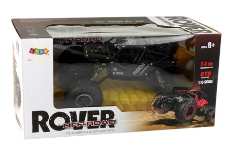 POJAZD RC ROVER 1:16 AUTO CZARNE ZDALNIE STEROWANE NA PILOT