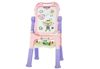 TABLICA MAGNETYCZNA KREDOWA 2W1 RÓŻOWO-FIOLETOWA AKCESORIA