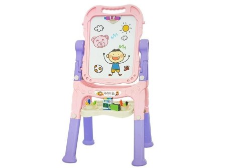 TABLICA MAGNETYCZNA KREDOWA 2W1 RÓŻOWO-FIOLETOWA AKCESORIA