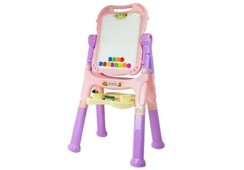 TABLICA MAGNETYCZNA KREDOWA 2W1 RÓŻOWO-FIOLETOWA AKCESORIA