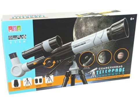 TELESKOP NAUKOWY EDUKACYJNY Z UCHWYTEM NA TELEFON BIAŁY