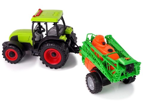 TRAKTOR NA BATERIE ZIELONY OPRYSKIWACZ MELODIE