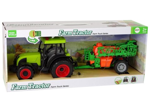 TRAKTOR NA BATERIE ZIELONY OPRYSKIWACZ MELODIE
