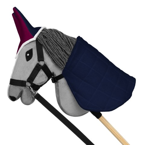 ZESTAW SKIPPI - HOBBY HORSE SZARY - DERKA I NAUSZNIKI - FUKSJA I GRANAT