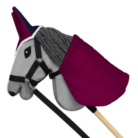 ZESTAW SKIPPI - HOBBY HORSE SZARY - DERKA I NAUSZNIKI - FUKSJA I GRANAT