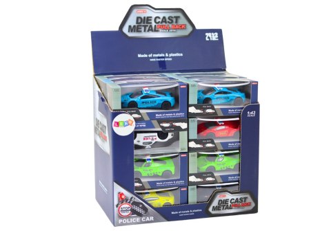 AUTKO RESORAK POLICYJNY 1:43 METALOWY NAPĘD GUMOWE KOŁA