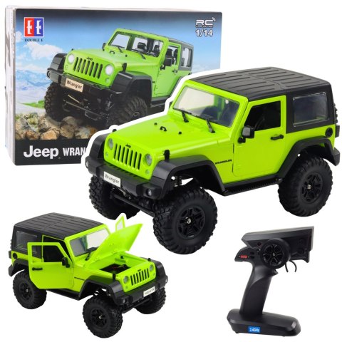 AUTO TERENOWE ZDALNIE STEROWANE RC JEEP WRANGLER ROCK CRAWLER ZIELONY 1:14