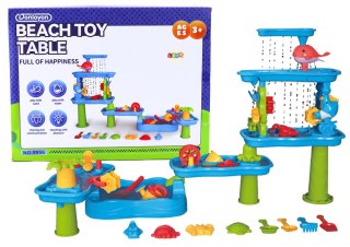 DUŻY INTERAKTYWNY STOLIK PARK WODNY DO PIASKU FOREMKI MŁYNKI