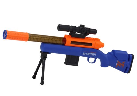 DUŻY KARABIN NA MIĘKKIE KULKI STOJAK TELESKOP NIEBIESKI