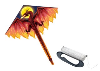 DUŻY LATAWIEC SMOK CZERWONY DŁUGI OGON 170CM X 130CM